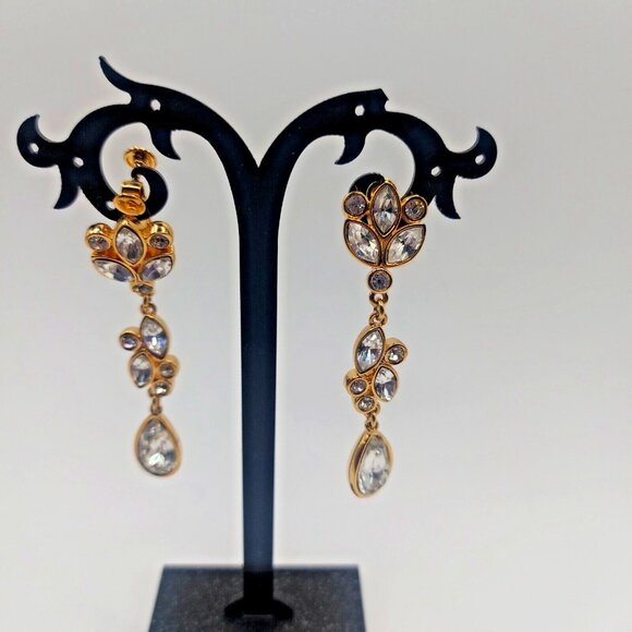 VTG Oscar de la Renta Vintage with Tag by Coro 2.5"  drop RARE GP Rhinestone - Picture 1 of 12